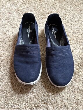 Clarks Navy Slip-On Canvas Sneakers